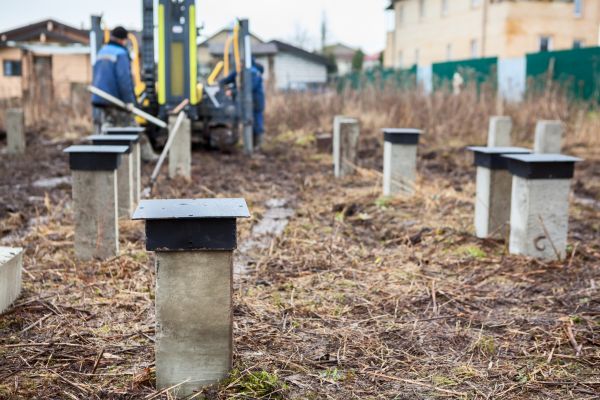 Concrete Piling Installation in Forney